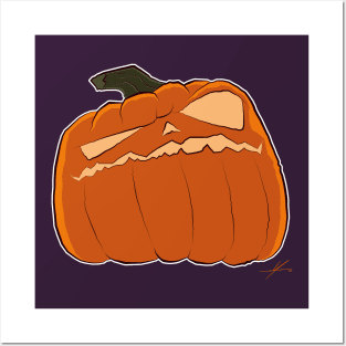 Grumpy Halloween Pumpkin by IAMO Posters and Art